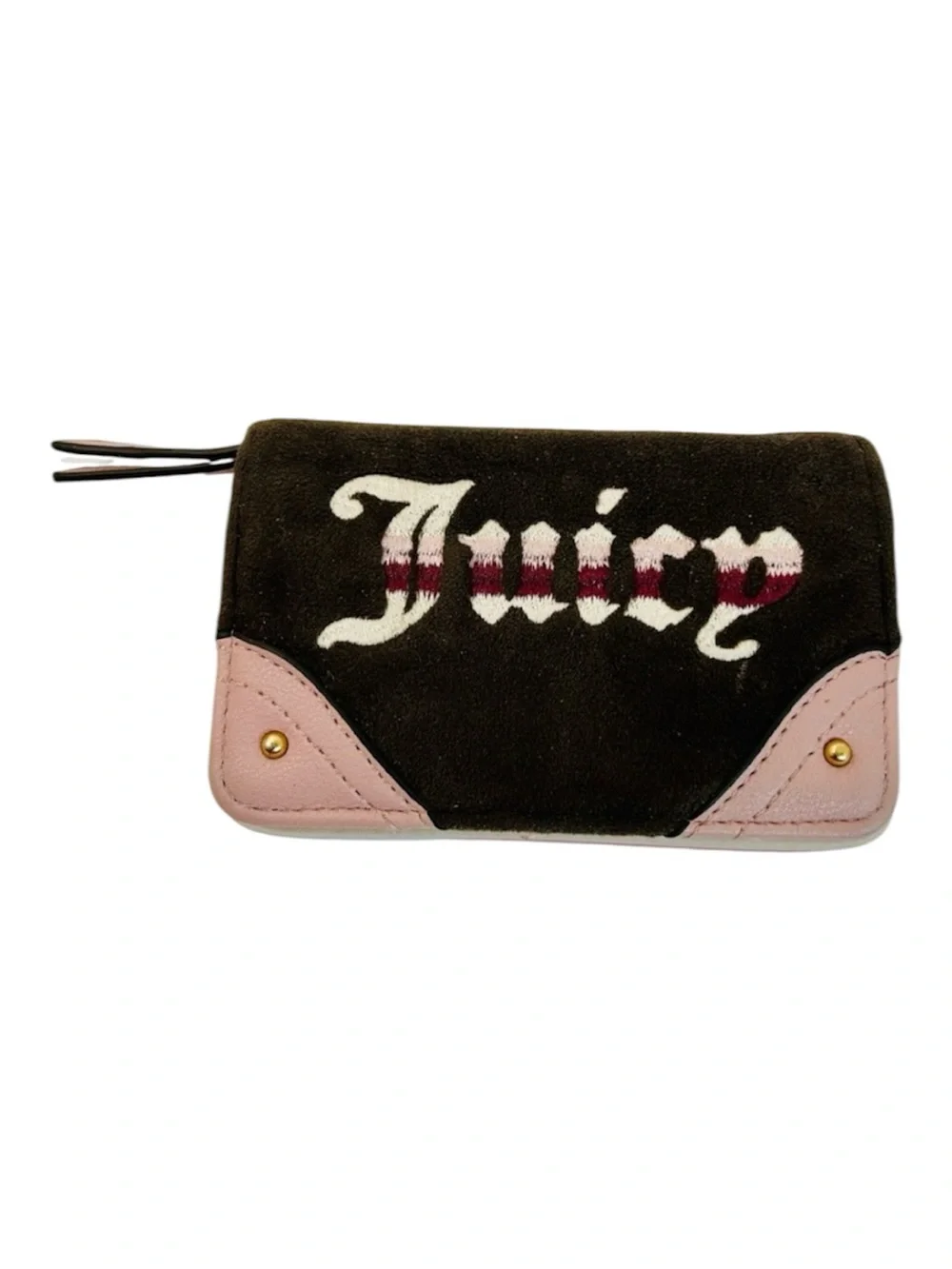 Juicy Couture Retro Vibe Slim Elongated Bifold Wallet, Chocolate / Dusty Blush